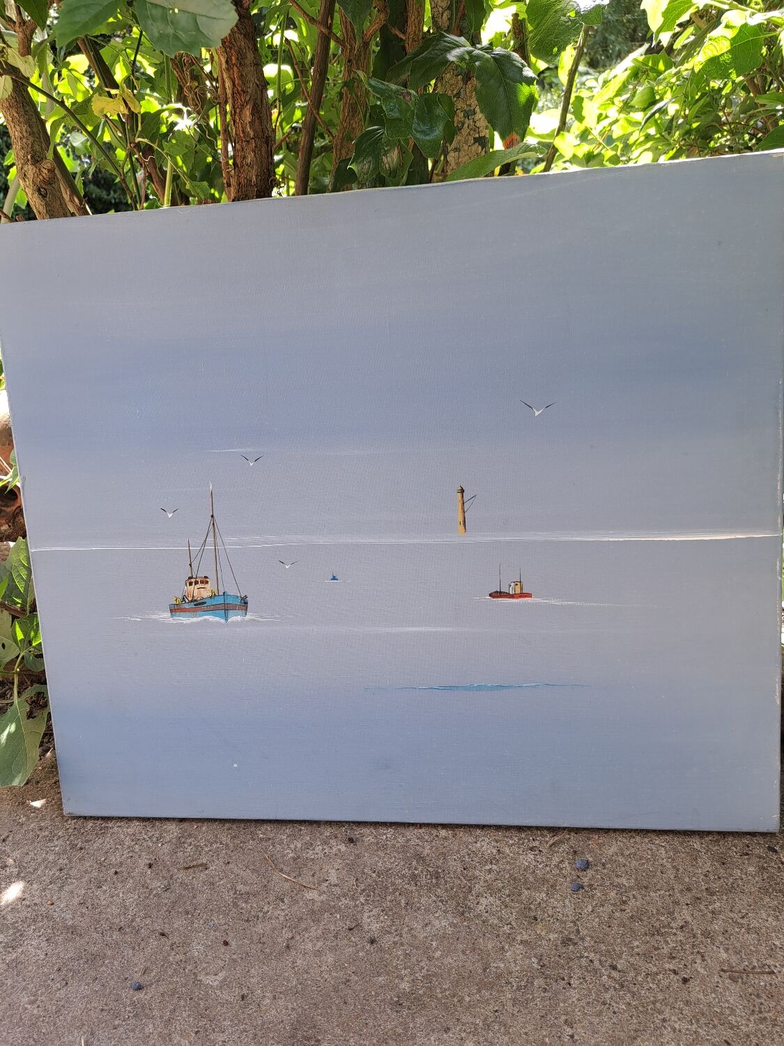 Sea boats painting
