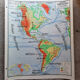 Old physical map American continent Vidal-Lablache
