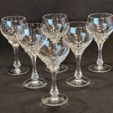 6 verres à vin en cristal 24% Cristallerie Kaspar Lemberg Lorraine vintage
