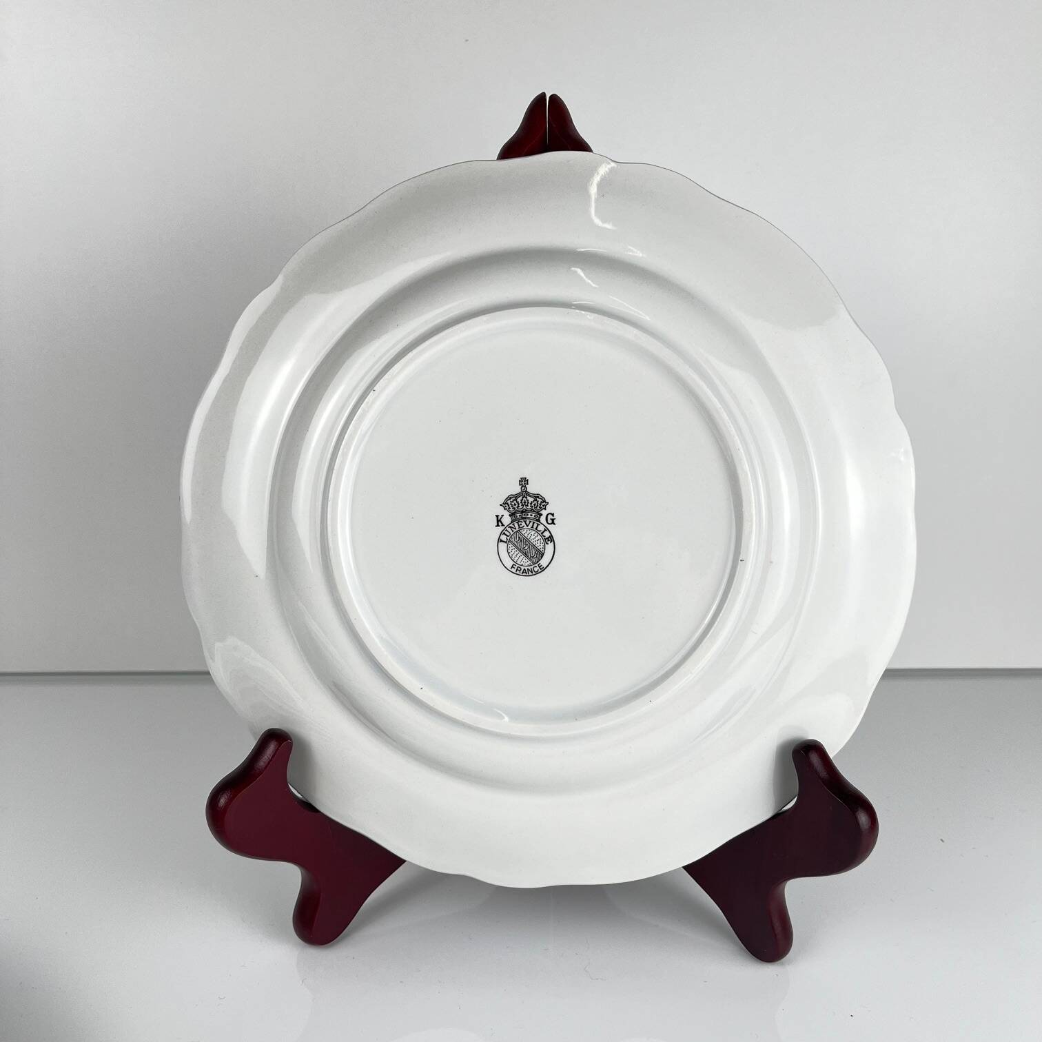 6 assiettes à dessert Fleurs bleues, KG Lunéville