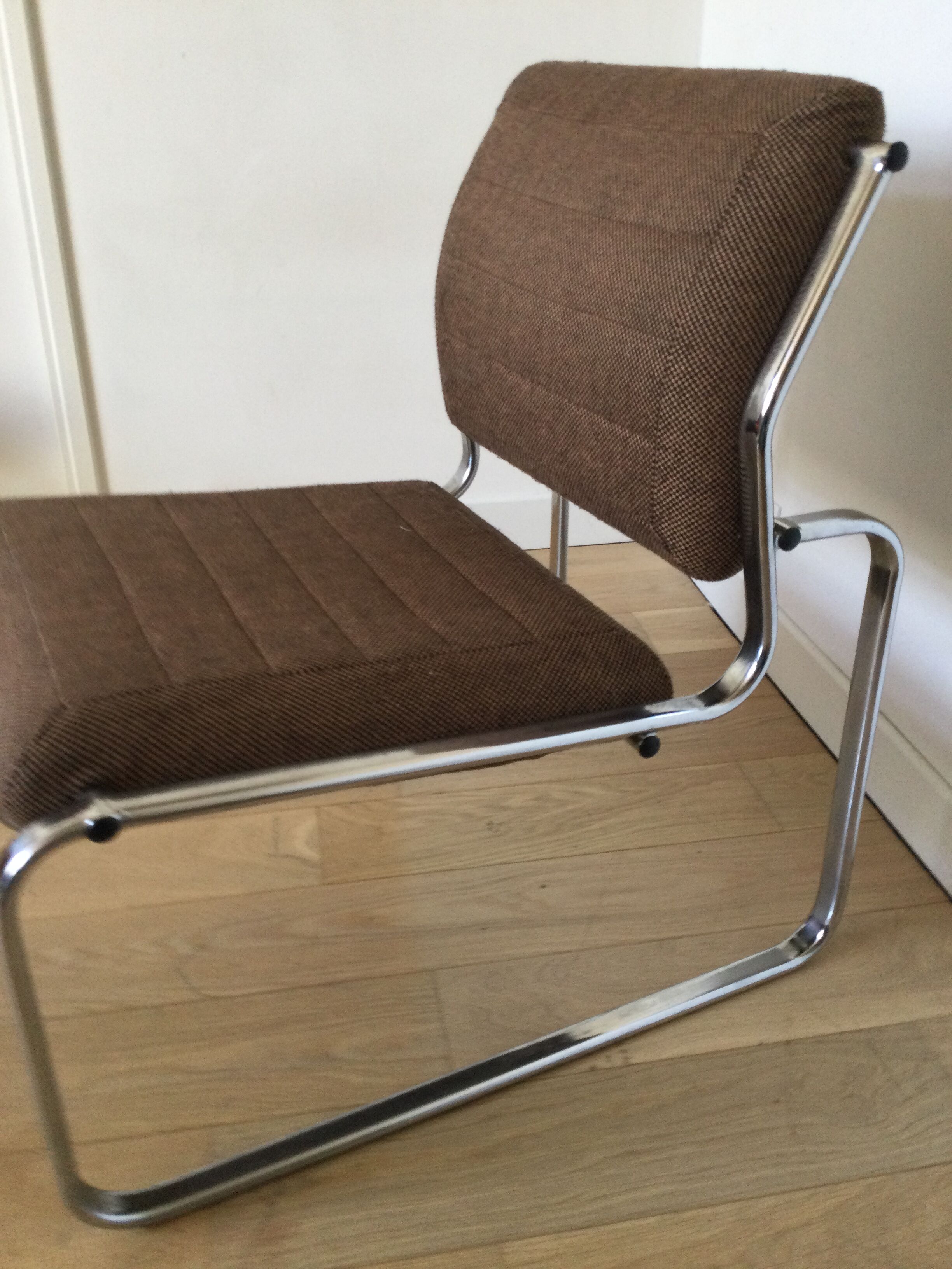 Vintage 60/70s chrome and fabric chair