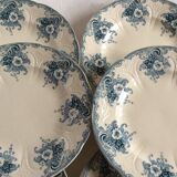 6 flat plates, Longwy, Gobelins model, late 19th century