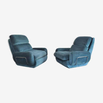 2 70s Italian vintage space age design armchairs