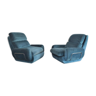 2 70s Italian vintage space age design armchairs