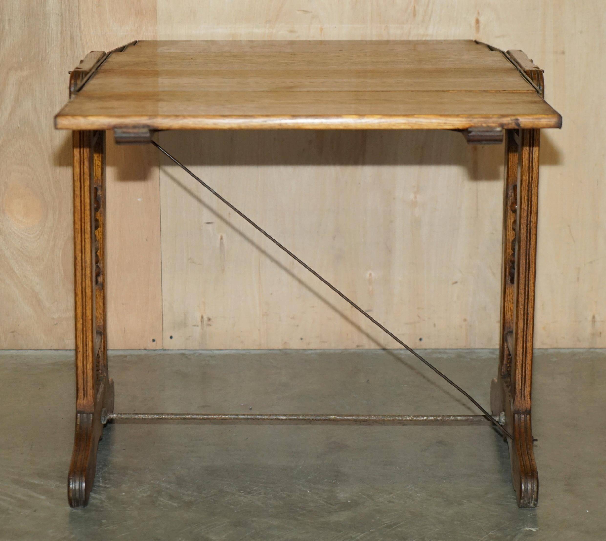 Transformable library table by Boeckh Brothers, circa 1910, restored.