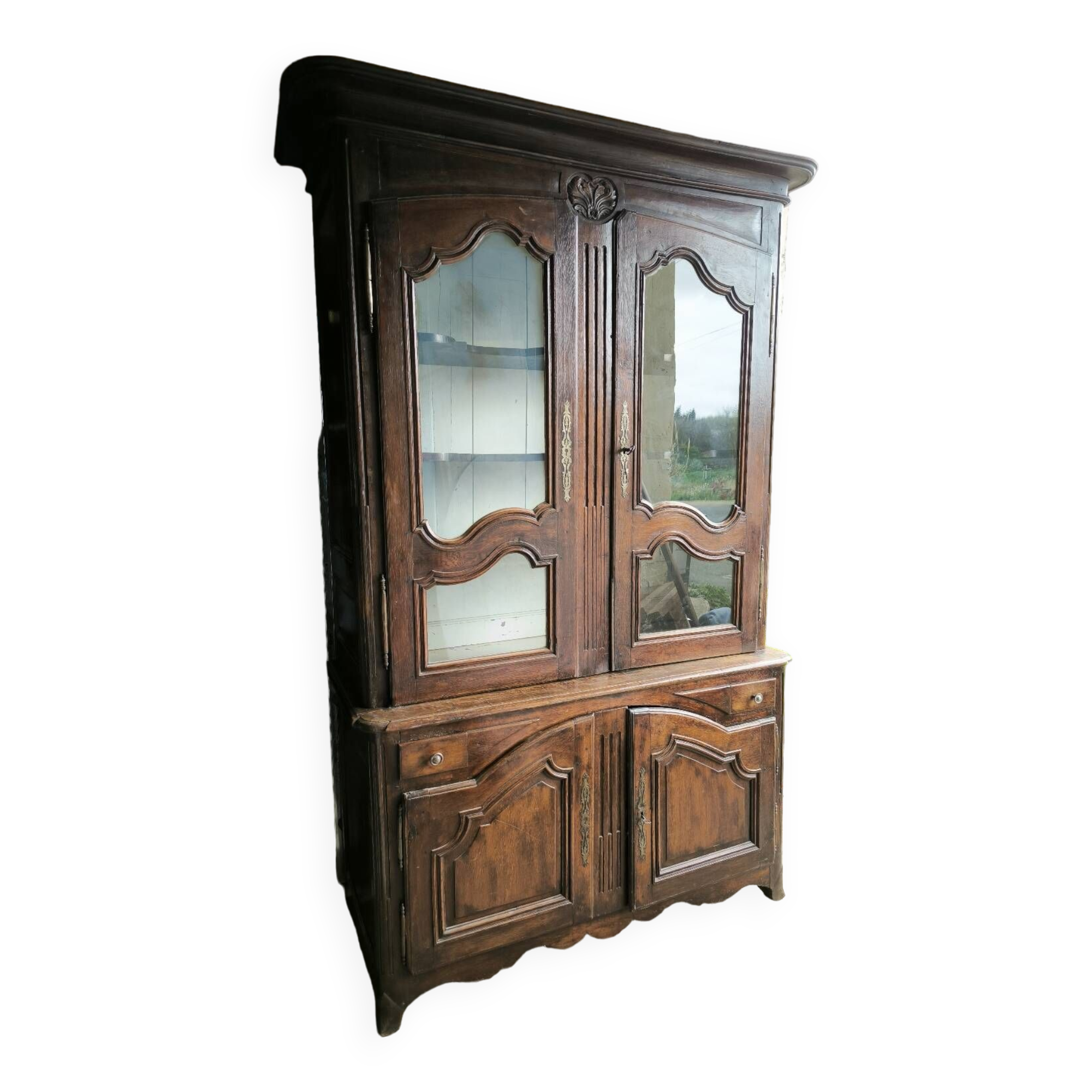 Large two-part oak buffet from the Regency period