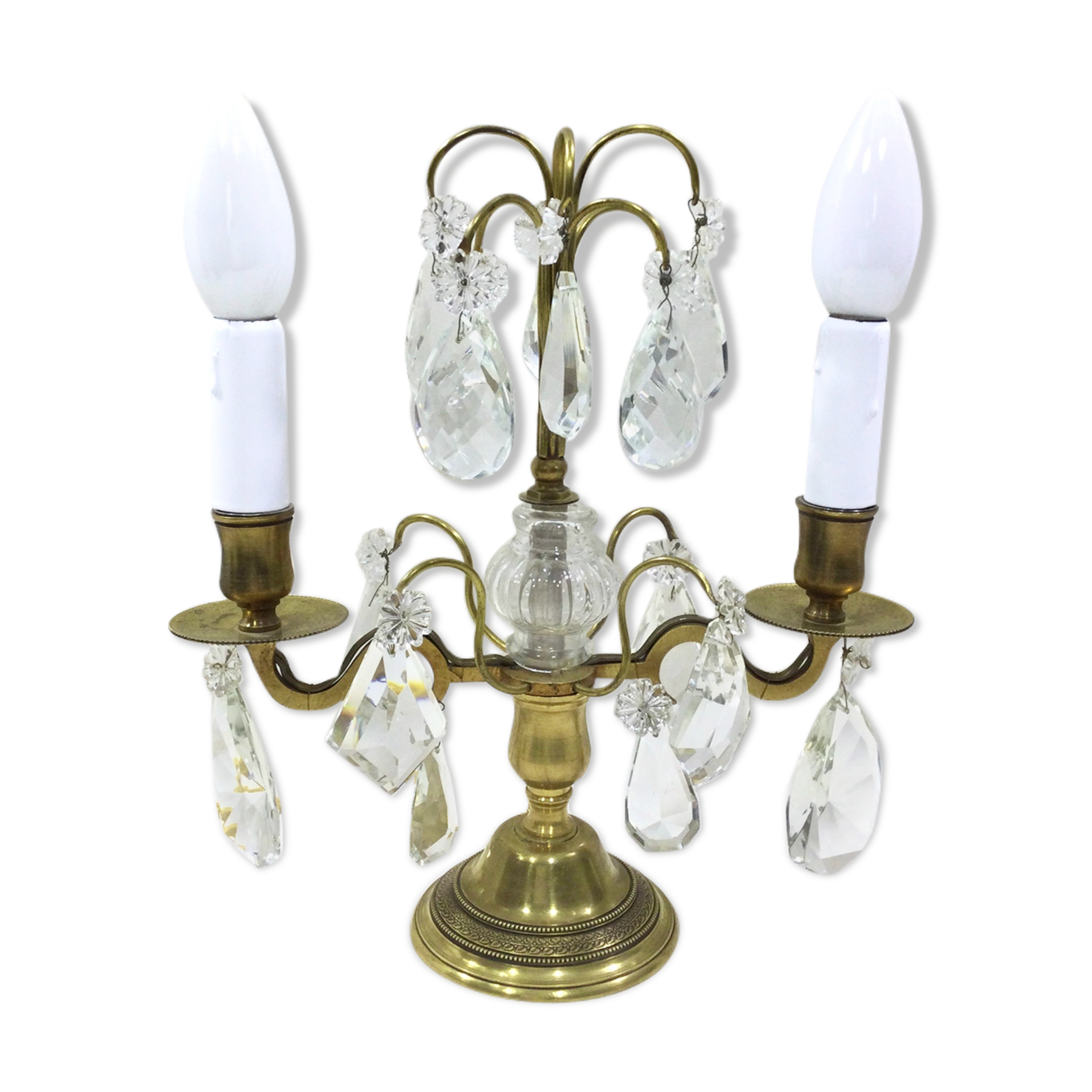 Girandole in bronze and crystal