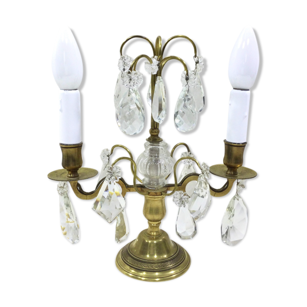 Girandole en bronze et cristal