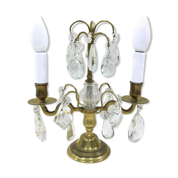 Girandole in bronze and crystal