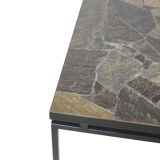 Vintage slate Brutalist coffee table in the style of P. Kingma made in the 1970s