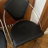 Leather and chrome steel chair - Linda by Arrben