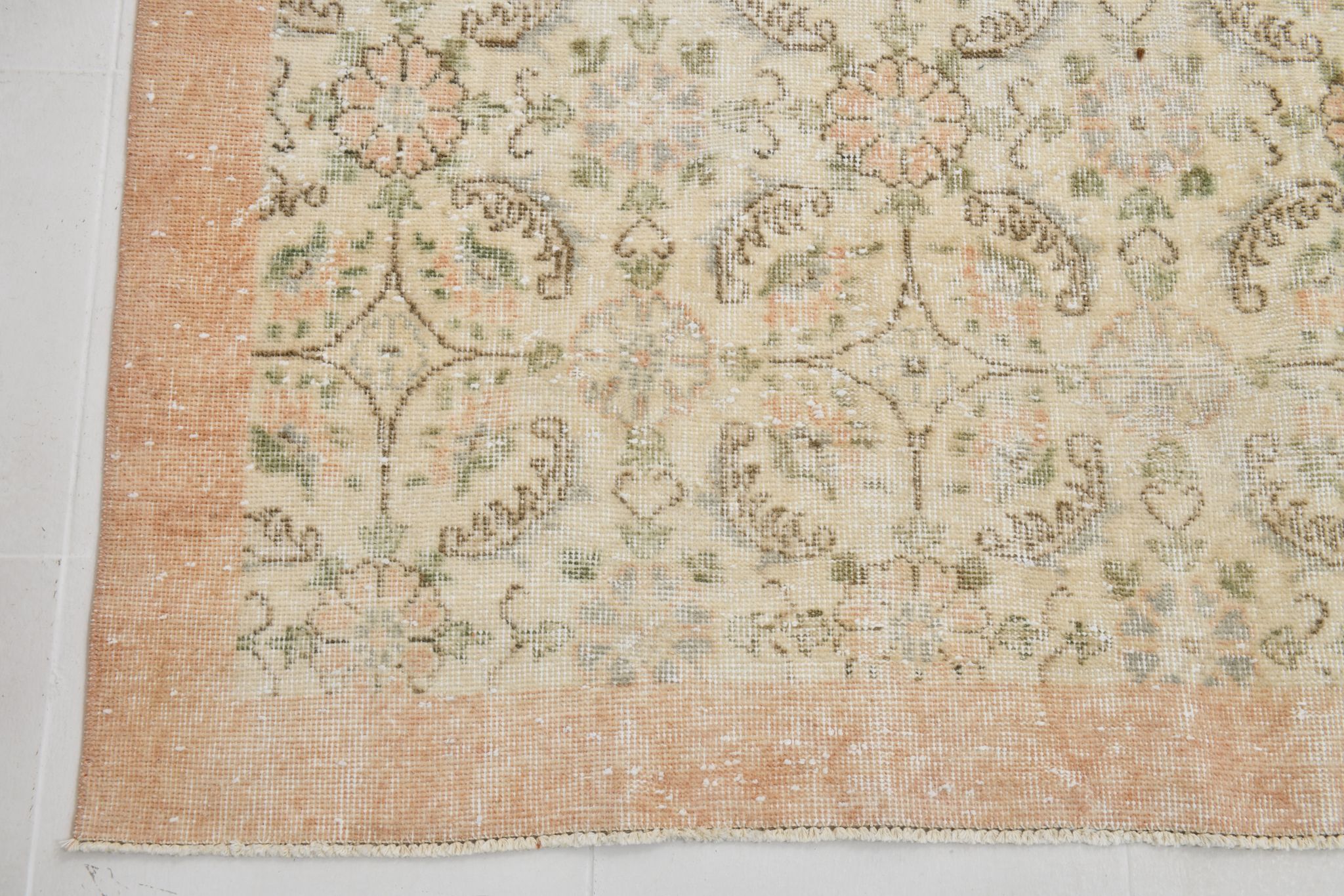7x10 Large Floral Handmade Vintage Rug, 209x312Cm