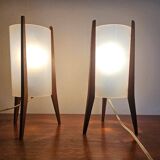 Pair of Mid-Century Table Lamps Pokrok Zilina, Tripod, Rocket, 1970s