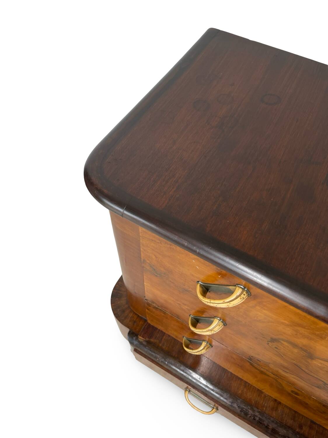 Commode italienne Art déco en ronce de noyer, années 1920