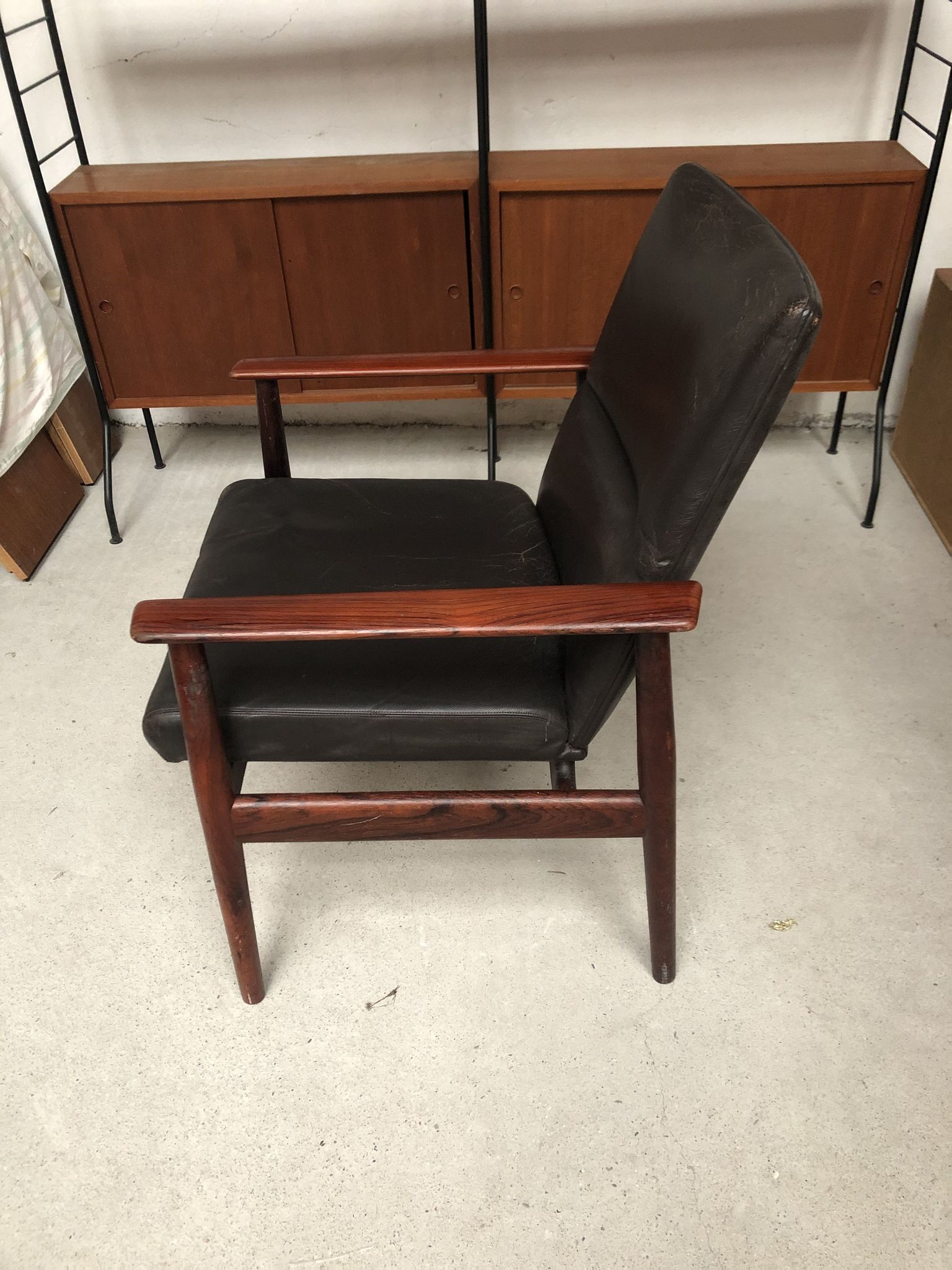 Danish leather and rosewood armchairs for Sibast 70s