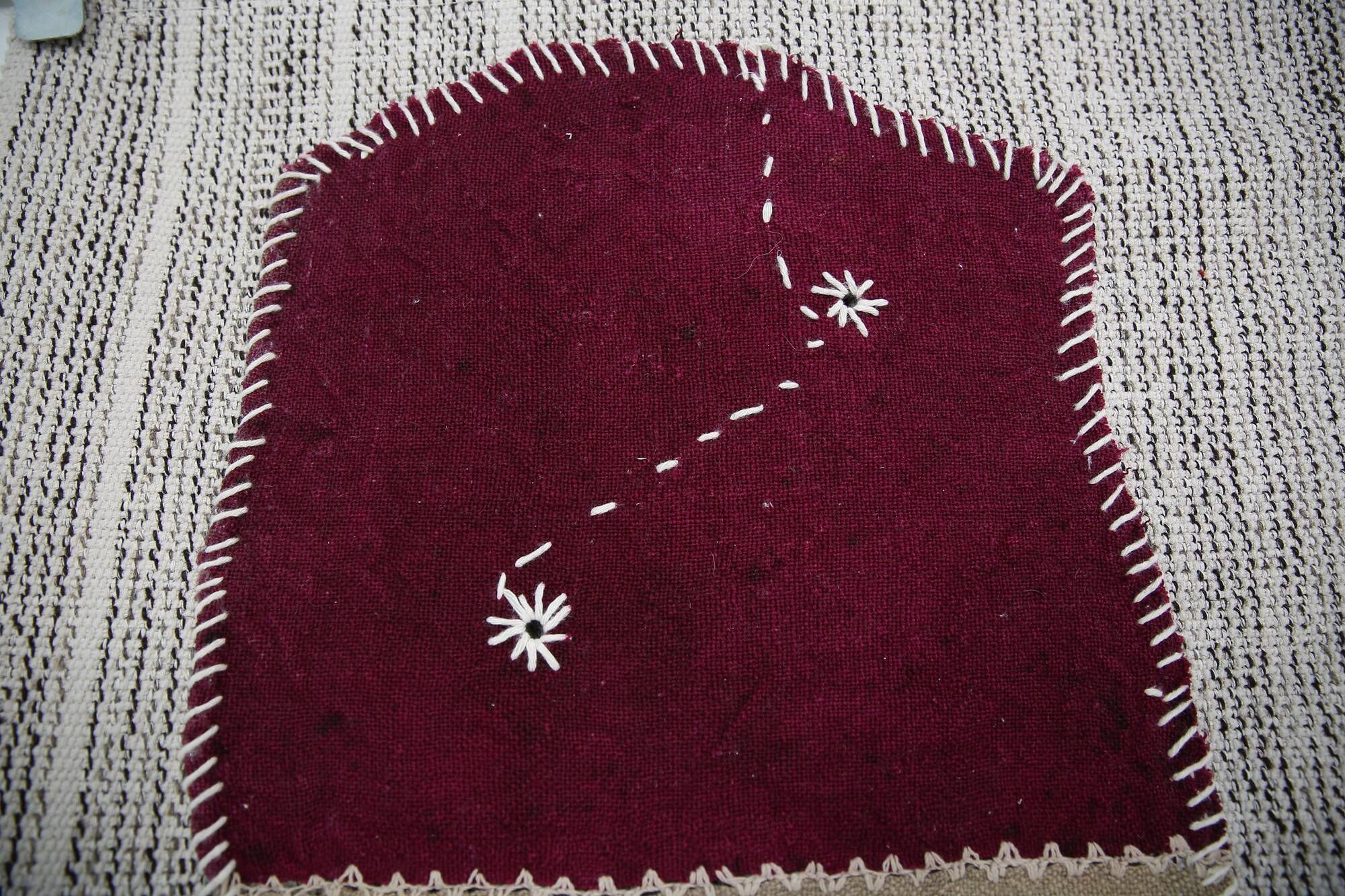 Wine Color Vintage Textile Wall Hanging, Handwoven Tapestry, 106x116 Cm