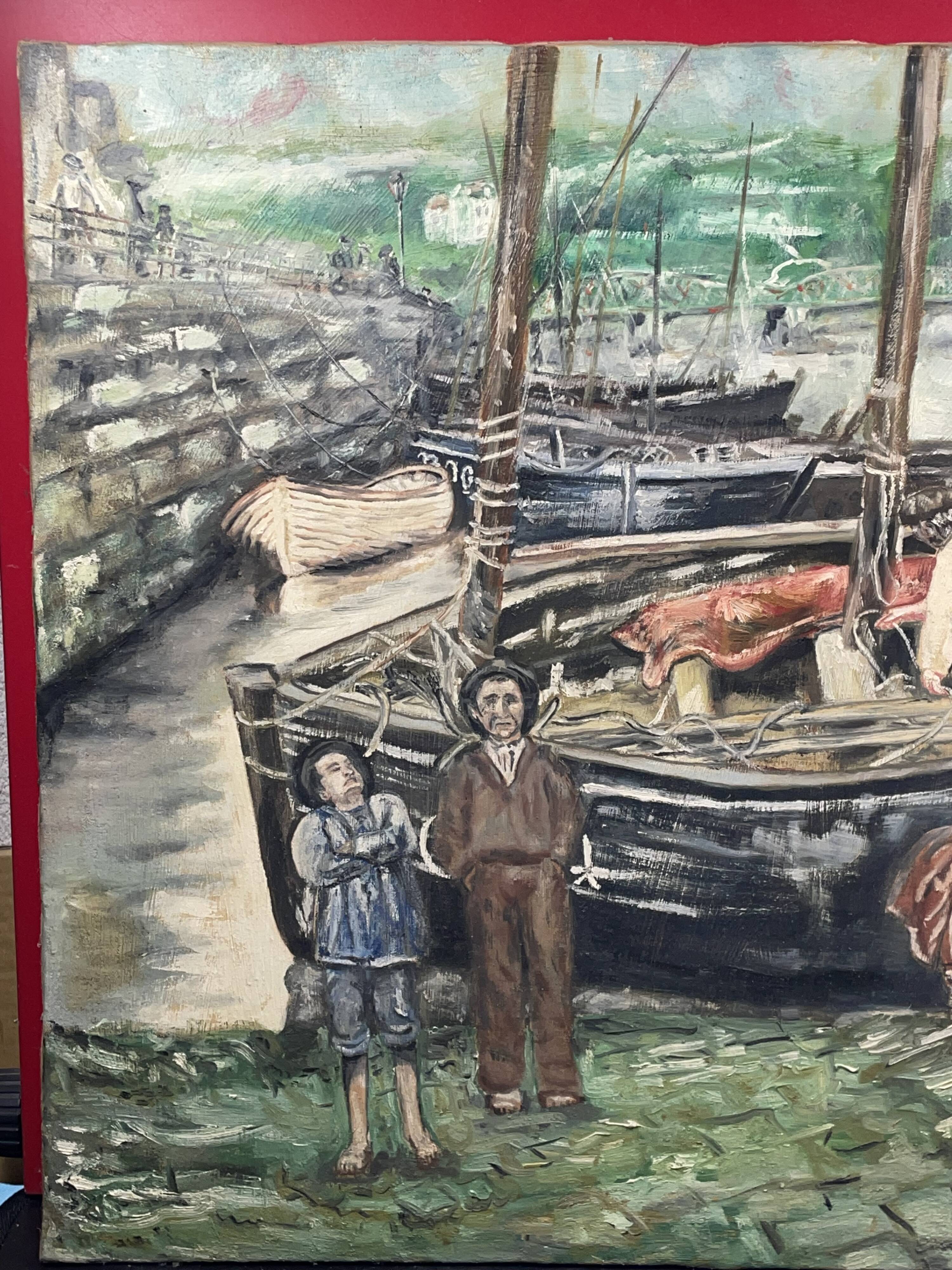 old marine, oil on canvas, M. Guillet! Audierne around the Agres