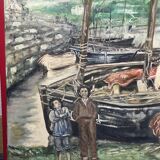 old marine, oil on canvas, M. Guillet! Audierne around the Agres