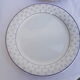 Set of 4 white and blue dinner plates.