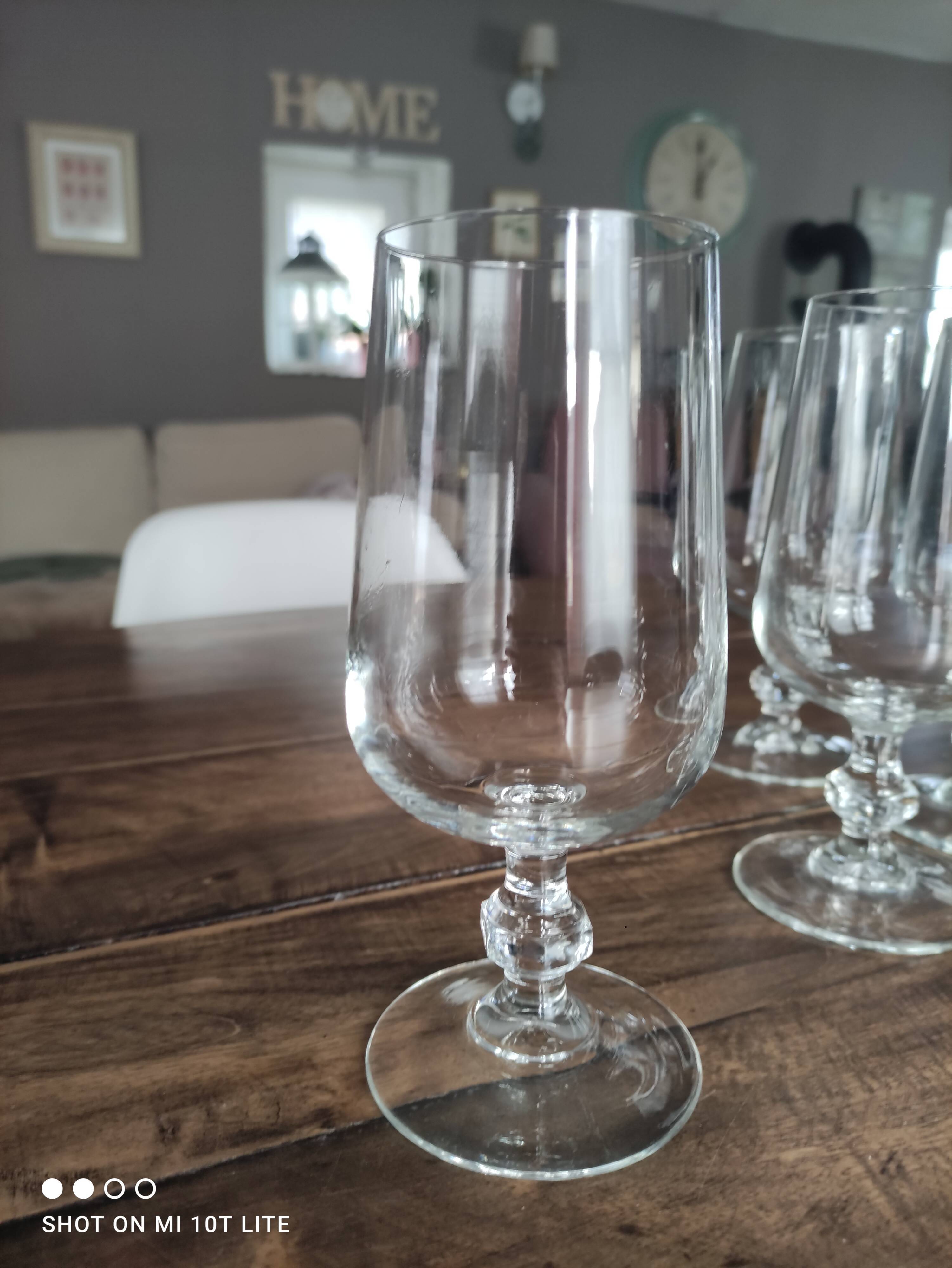 Set of 6 wine glasses top tasting hexagonal foot