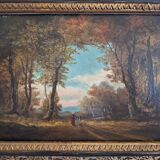 Painting 19th century oil on panel signed