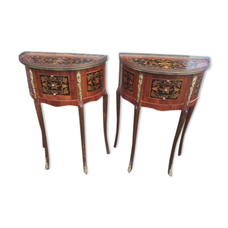 Pair of nightstands in marquetry