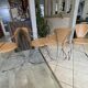Set of 4 Linda armchairs by Arrben in camel leather with a chrome frame.