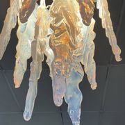Important lustre Murano attributed to Mazzega, stalactite glass, Italy.