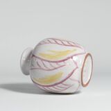 Scandinavian Modern Ceramic Vase with Red & Yellow Leaves, Alingsås Keramik 1947