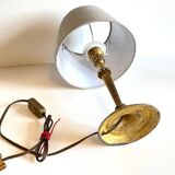 Lamp solid brass and vintage fabric