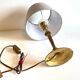Lamp solid brass and vintage fabric