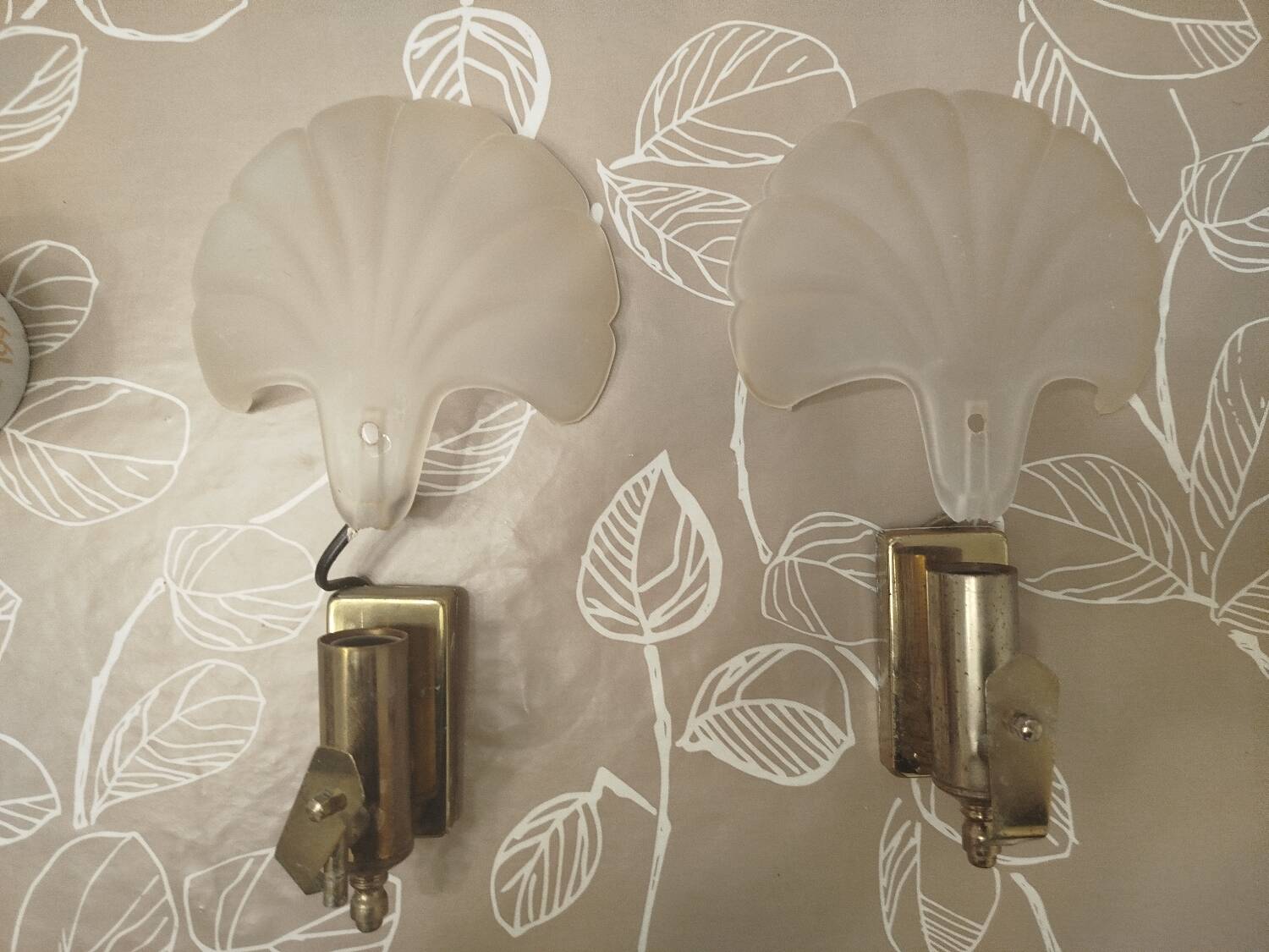 Paire d'appliques Art déco Regency forme coquillage France 1970