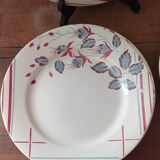 Set of 6 flat plates Digoin Sarreguemines