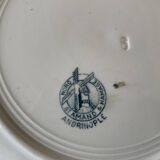 6 assiettes à dessert anciennes en faïence de Saint-Amand (Nord)