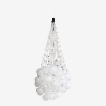 Lustre Luceplan Stochastic 2 700 K 72 sphères blanc opale