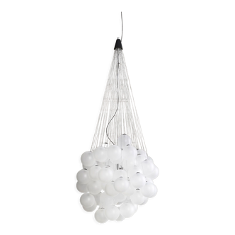 Lustre Luceplan Stochastic 2 700 K 72 sphères blanc opale