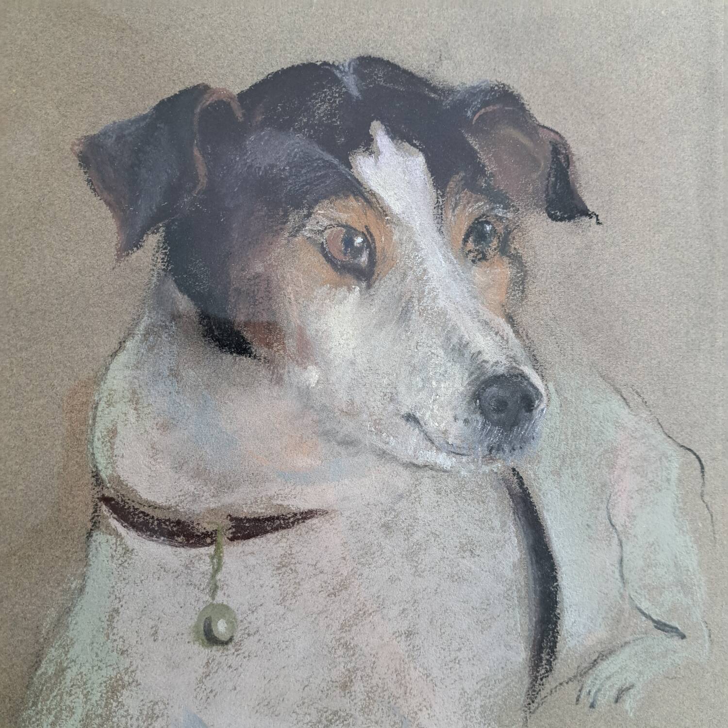 Tableau ancien animalier, Pastel.