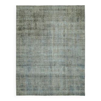 Handmade turkish decorative 1980s 278 cm x 367 cm blue wool carpet