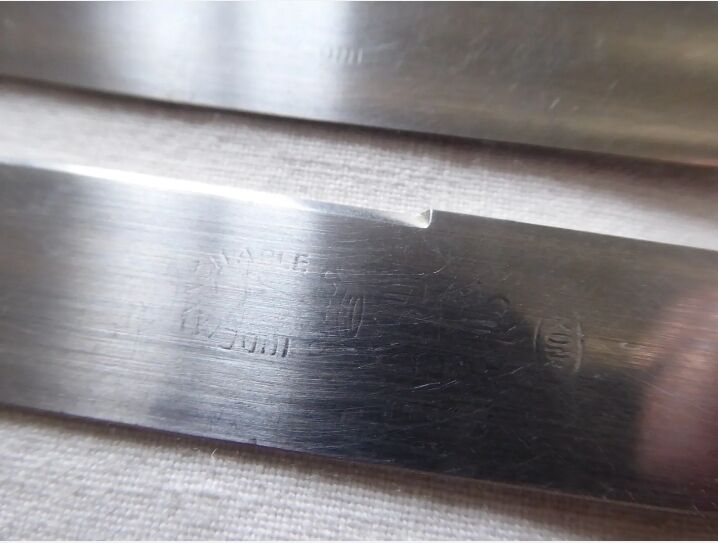 12 fruit knives, dessert. horn handle. length 19 cm