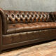 Chesterfield bench in Art Deco leather around 1920-1940