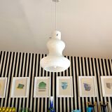 White opaline pendant lamp by Massimo Vignelli for Gino Vistosi, Murano