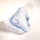Vintage 1920s blue pressed-moulded glass bowl dish defect
