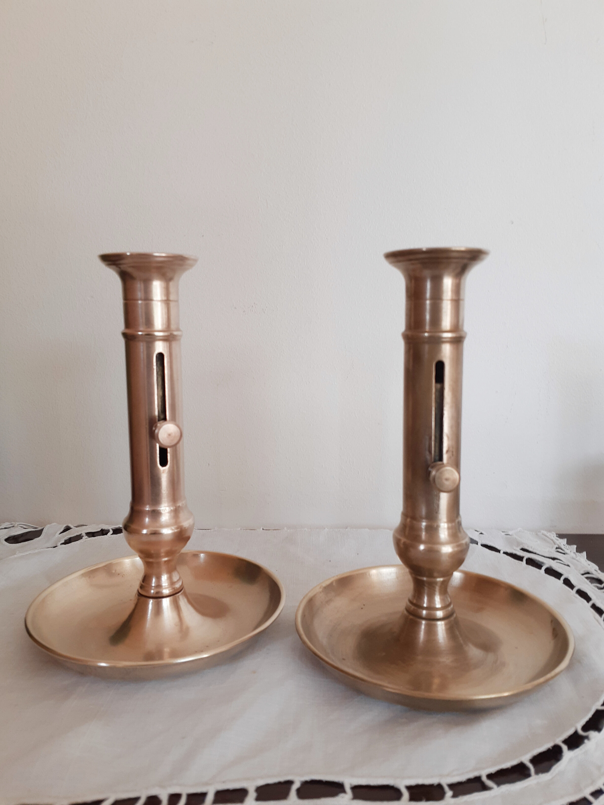 Copper candlesticks, vintage French, candlesticks, 40s