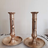 Copper candlesticks, vintage French, candlesticks, 40s