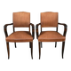 Pair of bridge armchairs in beech - 1940