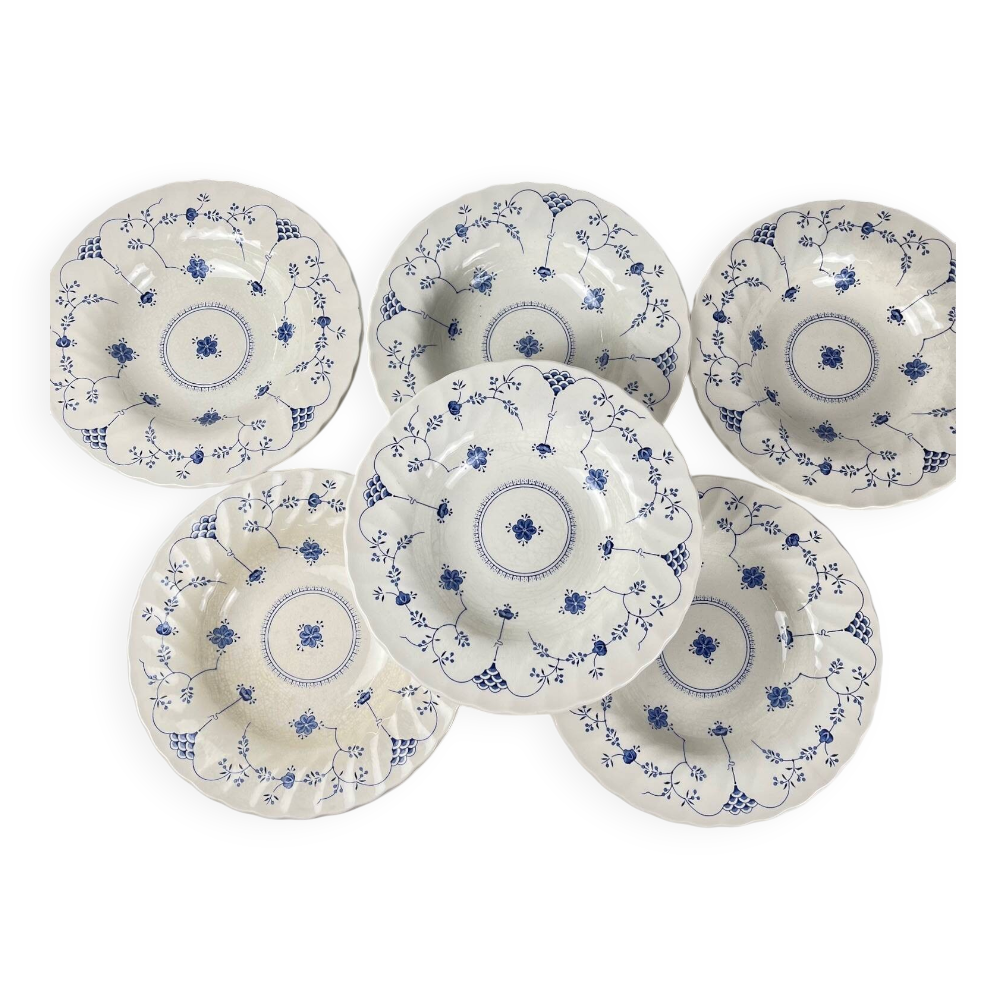 Set of 6 "Finlandia" soup plates by Myott, Staffordshire, UK