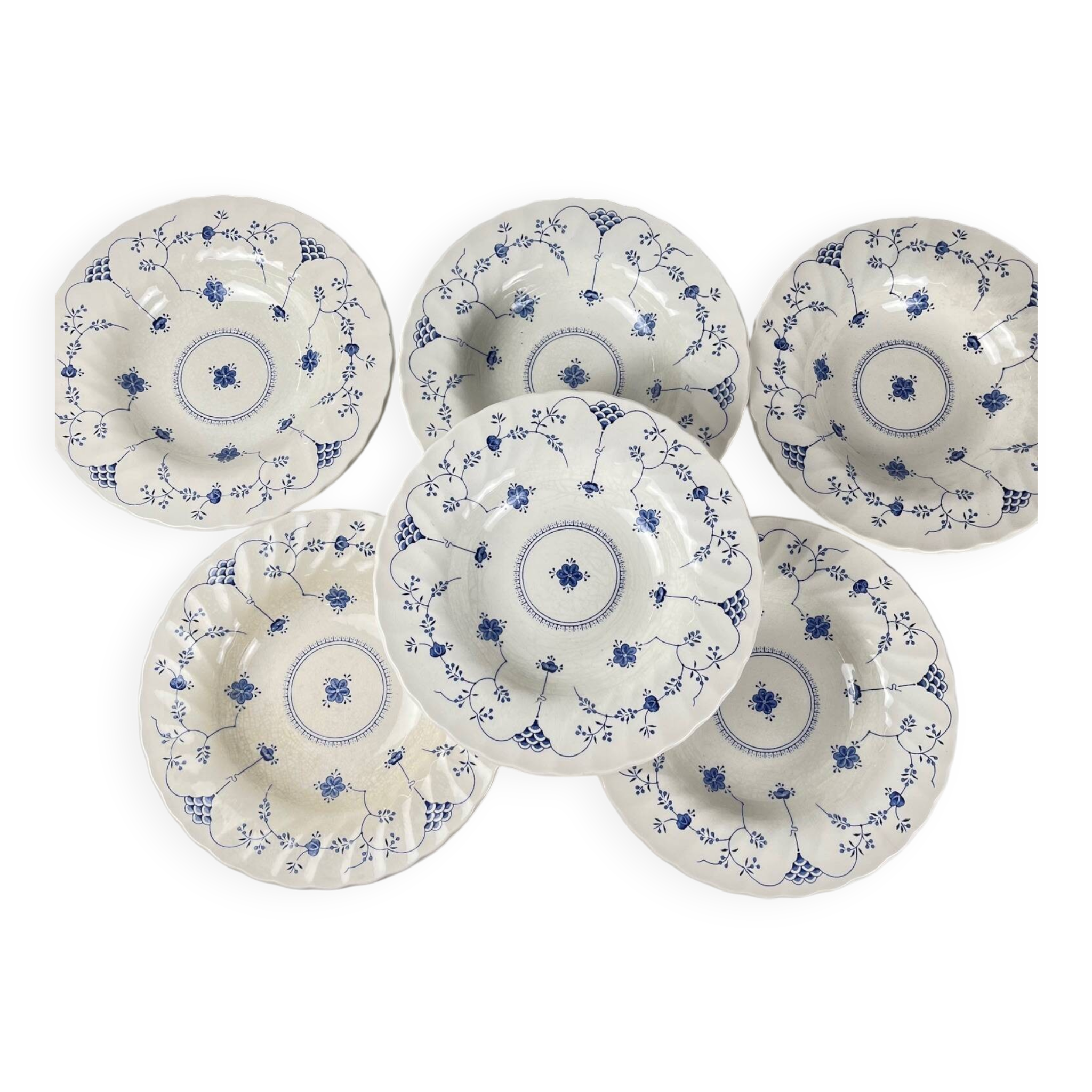 Set of 6 "Finlandia" soup plates by Myott, Staffordshire, UK