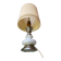 Vintage lamp in gold metal and white opal from the 1970s.