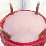 Pair of red velvet toad chairs