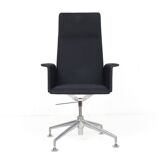Conference chair, Brunner, with textile cover, black, chrome